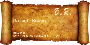 Balogh Ruben névjegykártya